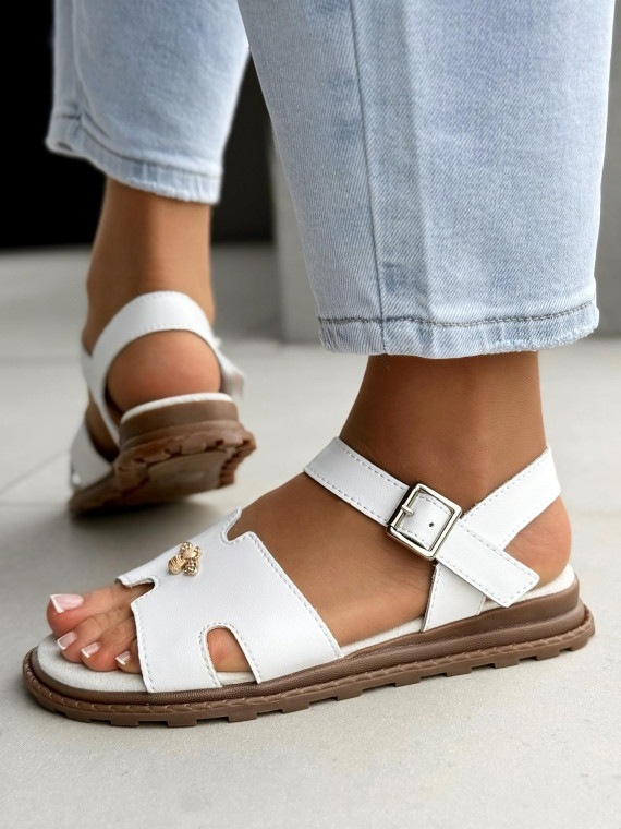 Sandałki damskie ze skóry naturalnej