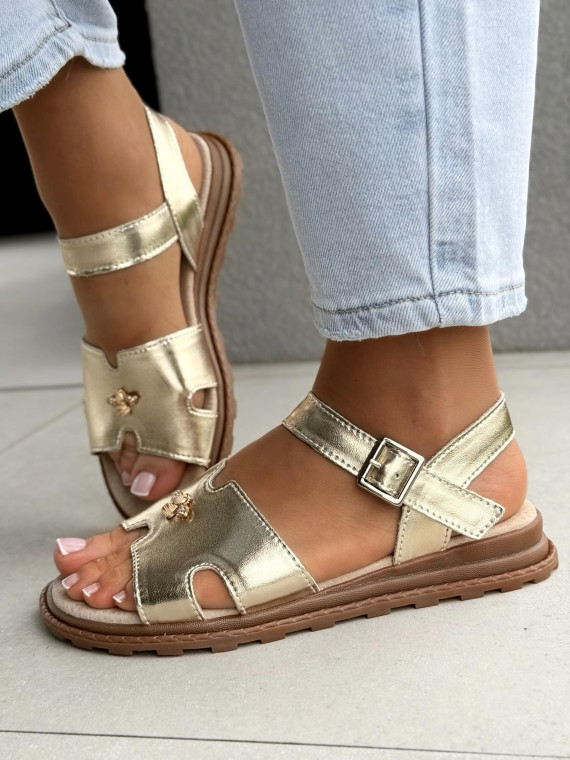 Sandałki damskie ze skóry naturalnej