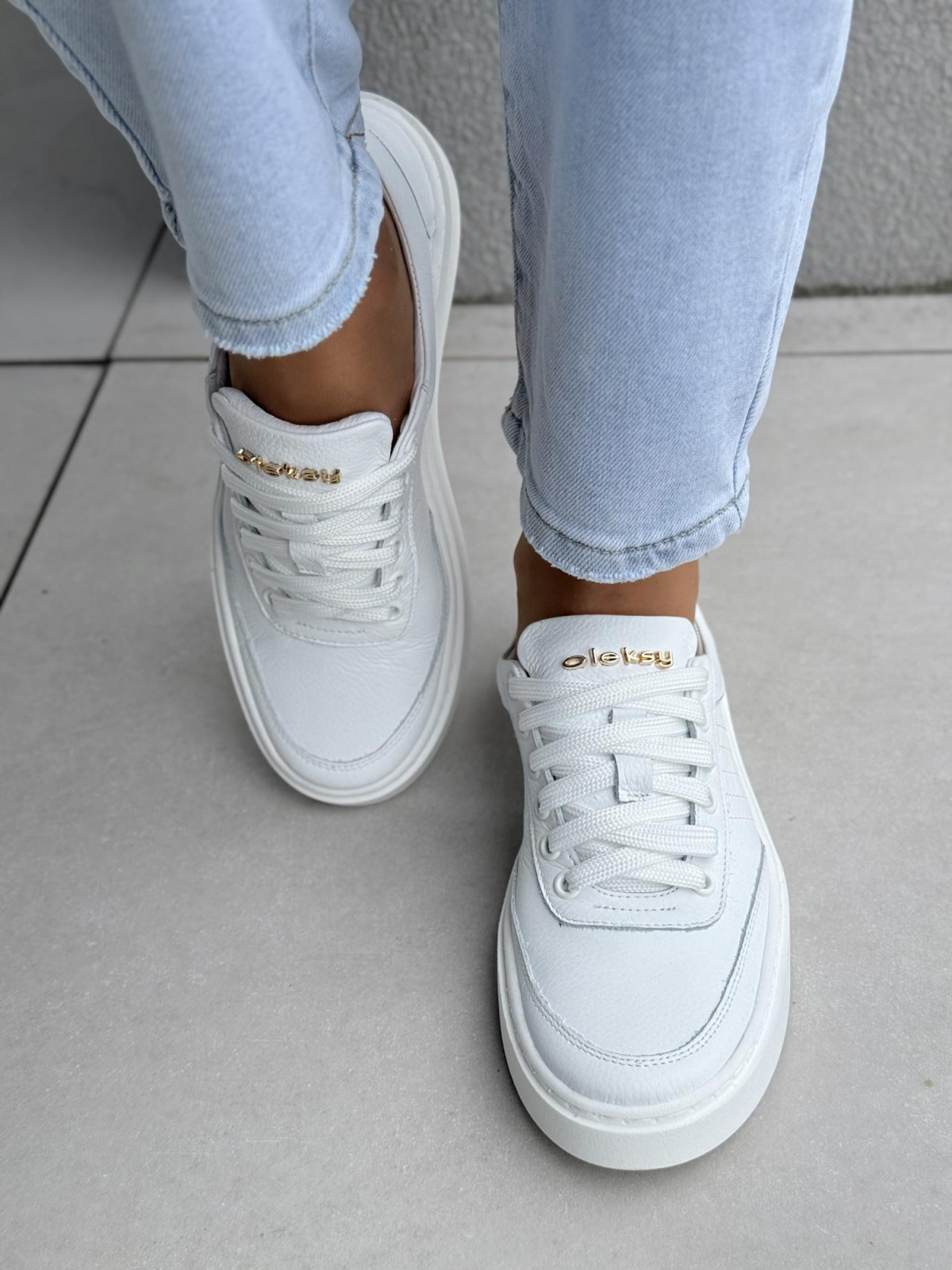 Sneakersy damskie OLEKSY ze skóry naturalnej Polskiej produkcji