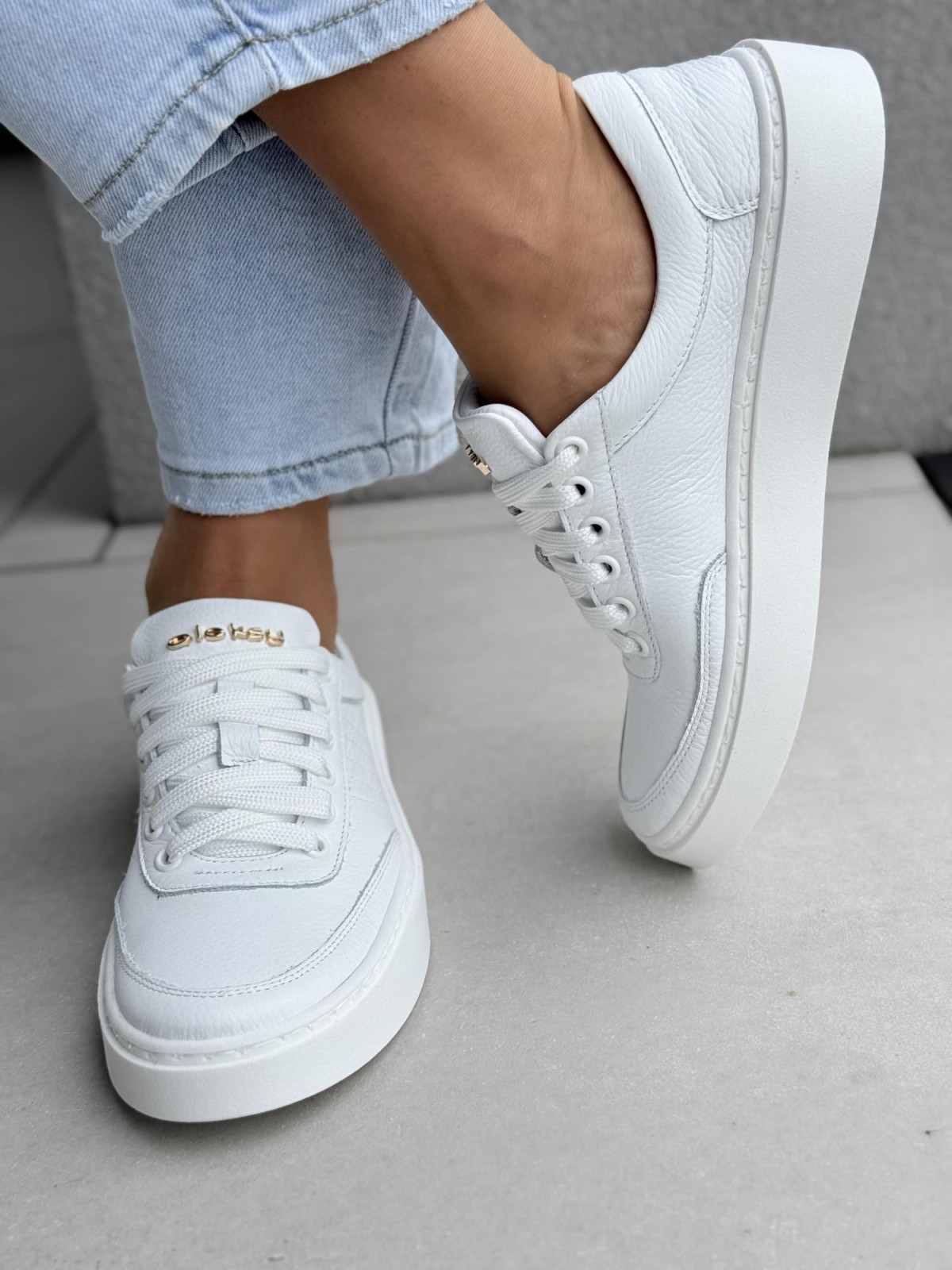 Sneakersy damskie OLEKSY ze skóry naturalnej Polskiej produkcji