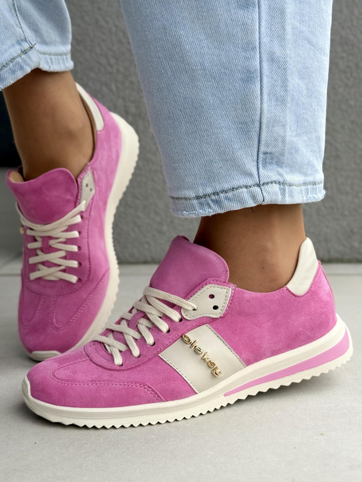 Sneakersy damskie OLEKSY ze skóry naturalnej Polskiej produkcji