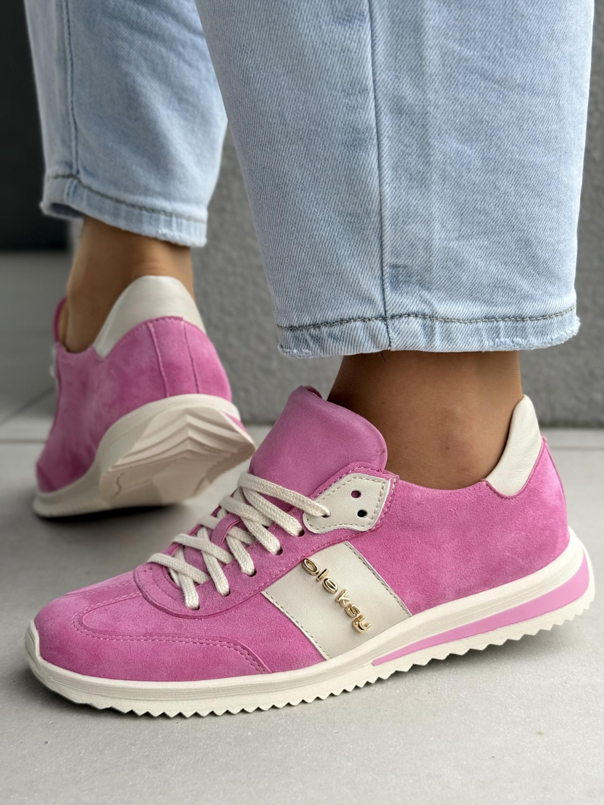 Sneakersy damskie OLEKSY ze skóry naturalnej Polskiej produkcji