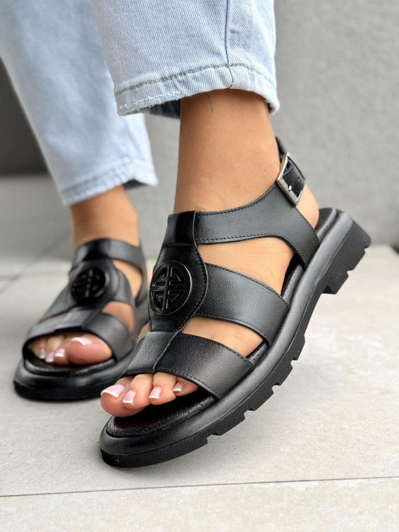 Sandałki damskie ze skóry naturalnej