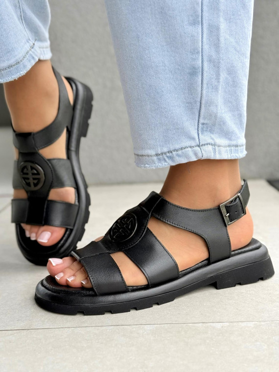 Sandałki damskie ze skóry naturalnej