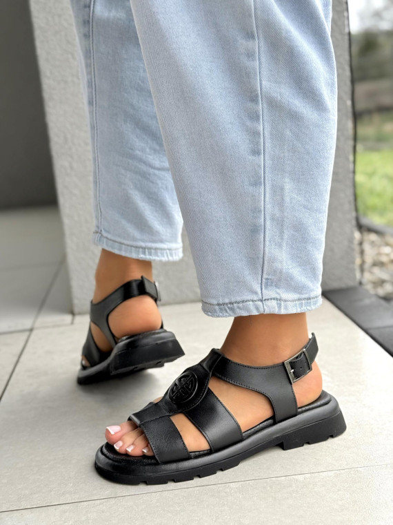 Sandałki damskie ze skóry naturalnej