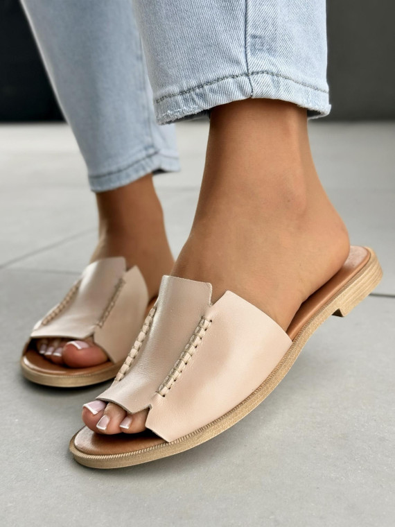 Klapki damskie OLEKSY ze skóry naturalnej Polskiej produkcji