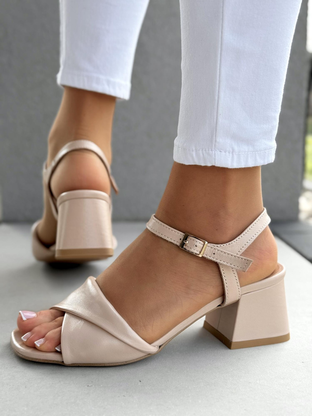 Sandałki damskie OLEKSY ze skóry naturalnej Polskiej produkcji