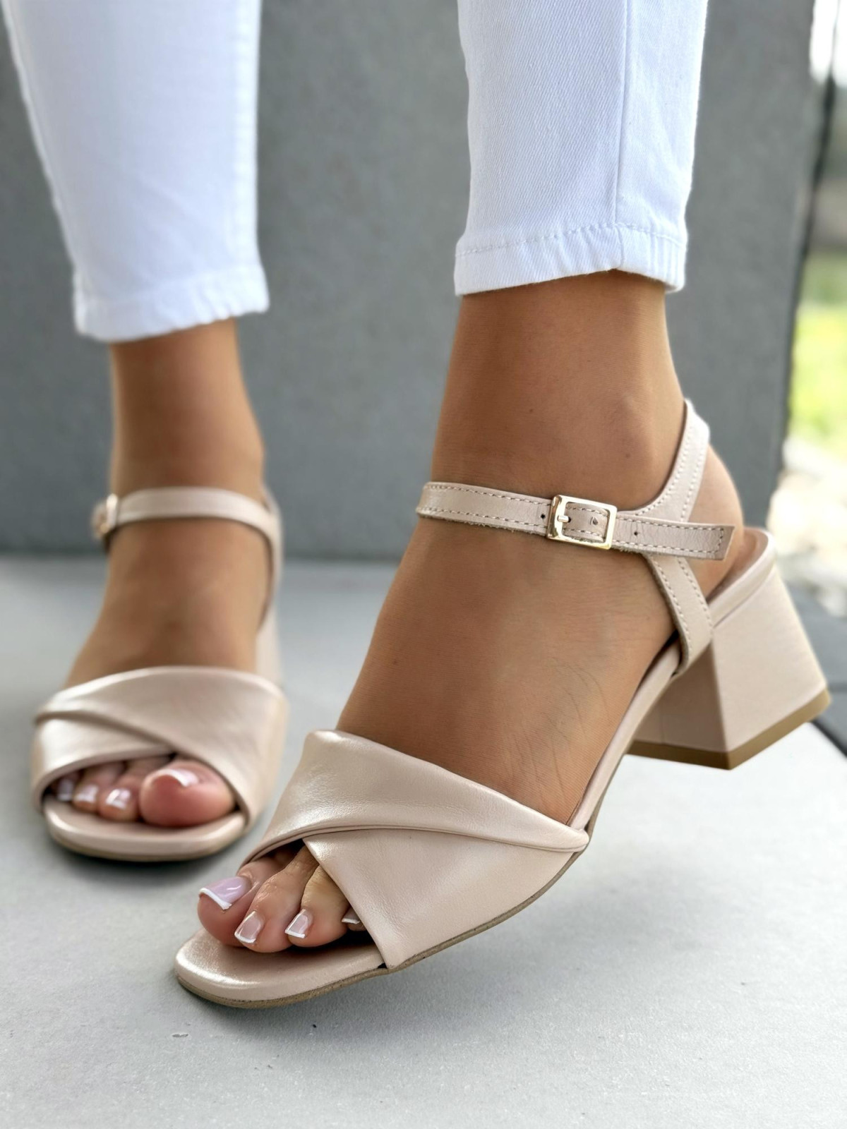 Sandałki damskie OLEKSY ze skóry naturalnej Polskiej produkcji