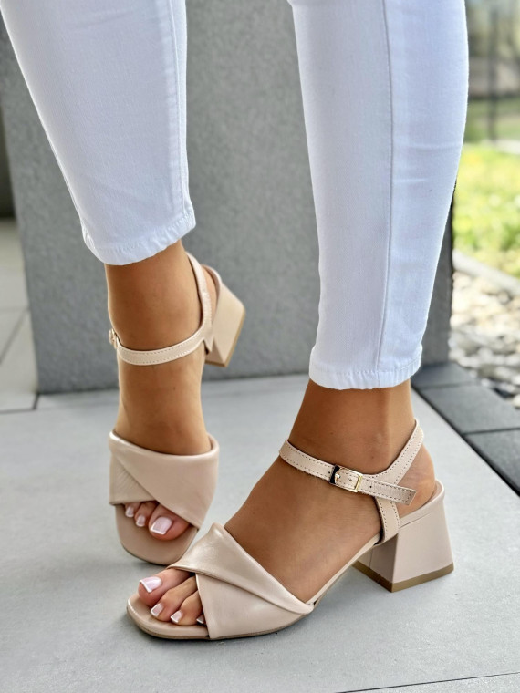 Sandałki damskie OLEKSY ze skóry naturalnej Polskiej produkcji