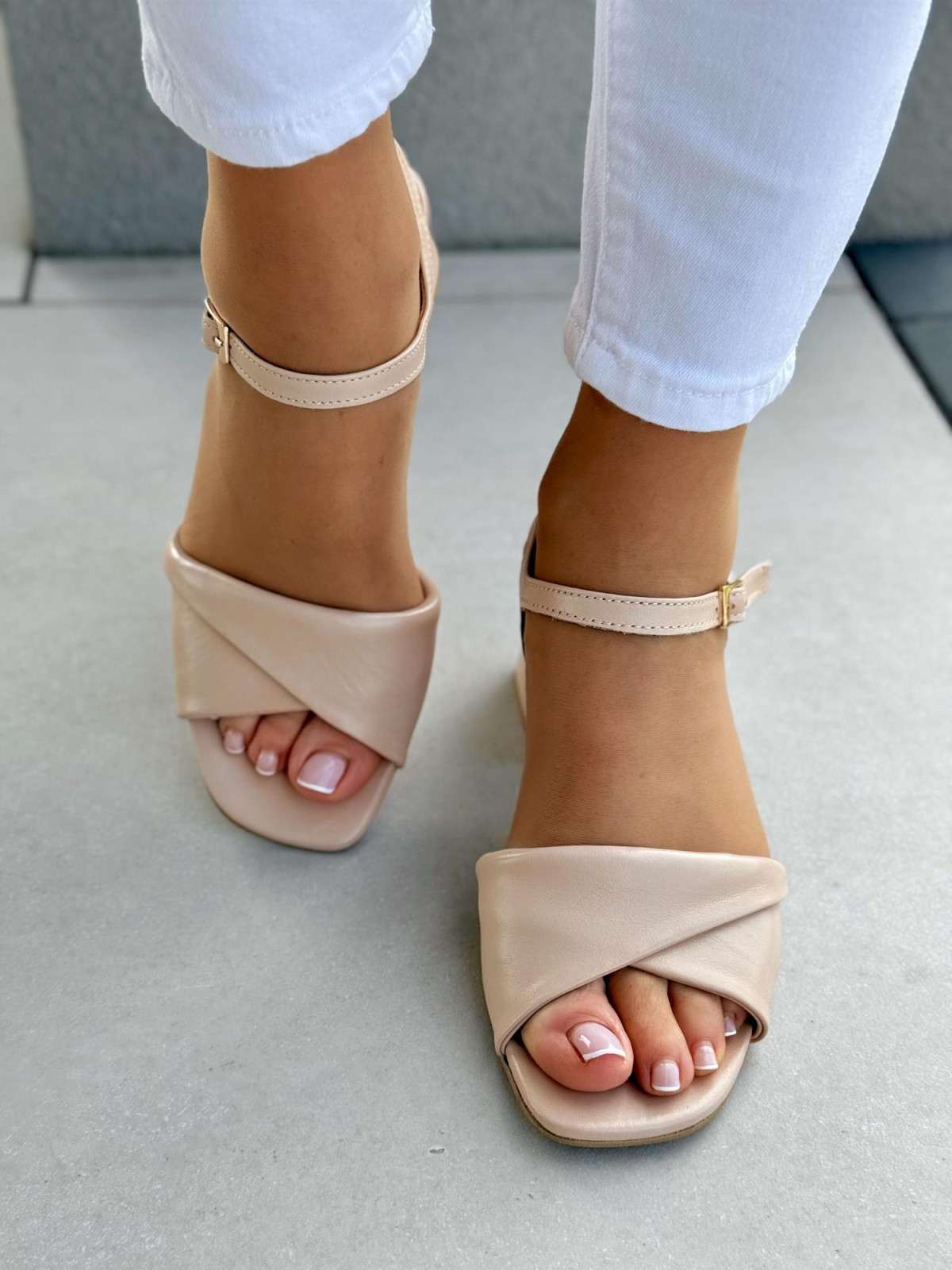 Sandałki damskie OLEKSY ze skóry naturalnej Polskiej produkcji