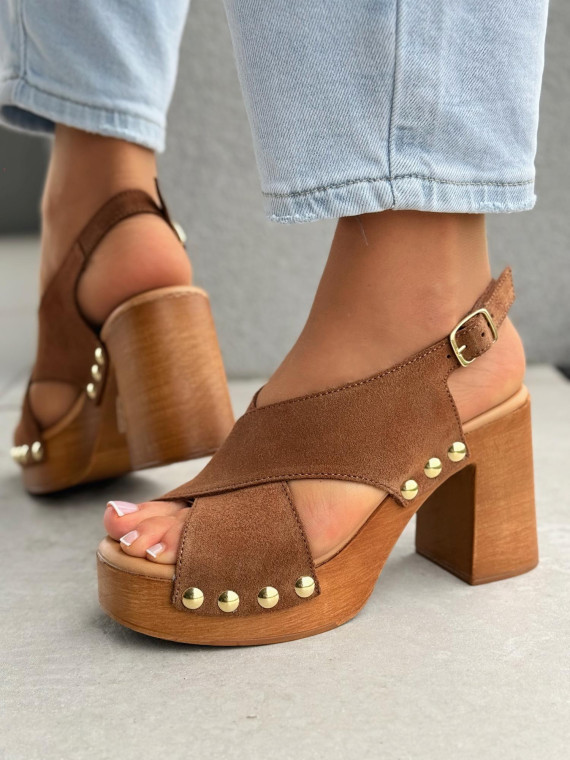 Sandałki damskie ze skóry naturalnej