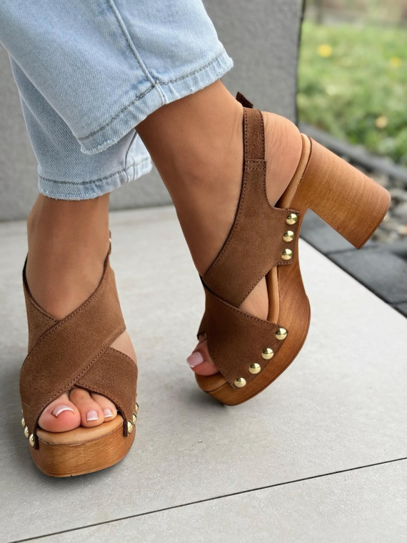 Sandałki damskie ze skóry naturalnej