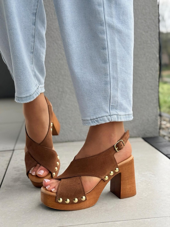 Sandałki damskie ze skóry naturalnej