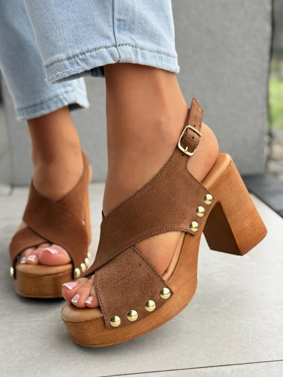 Sandałki damskie ze skóry naturalnej