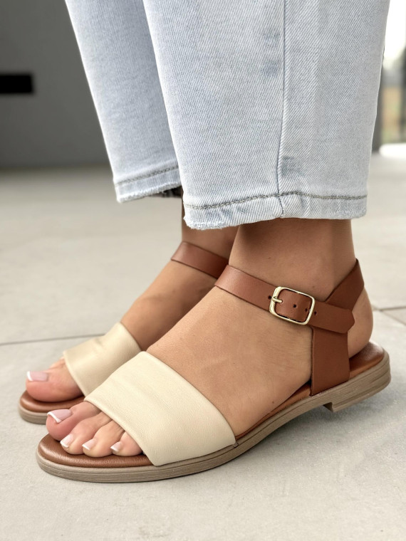 Sandałki damskie ze skóry naturalnej