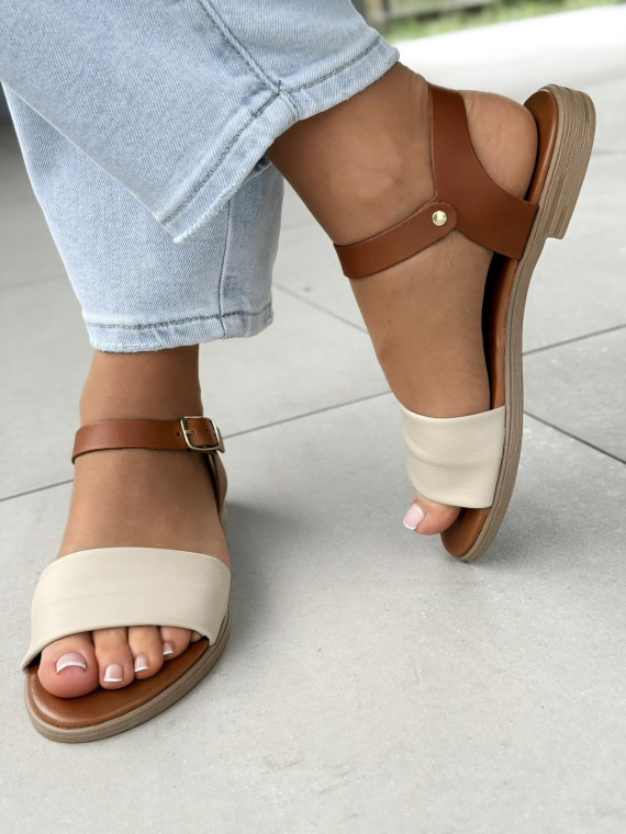 Sandałki damskie ze skóry naturalnej