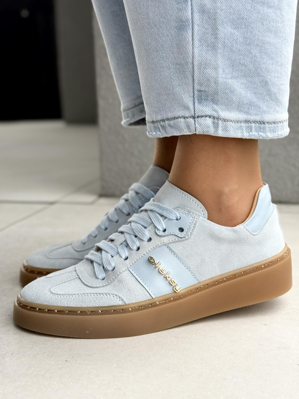 Sneakersy damskie OLEKSY ze skóry naturalnej Polskiej produkcji