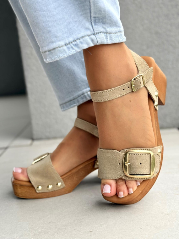 Sandałki damskie ze skóry naturalnej