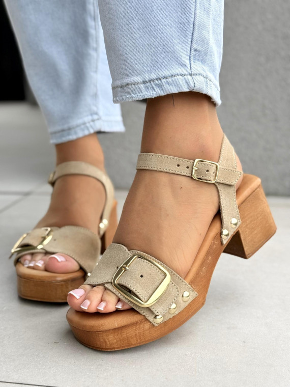 Sandałki damskie ze skóry naturalnej