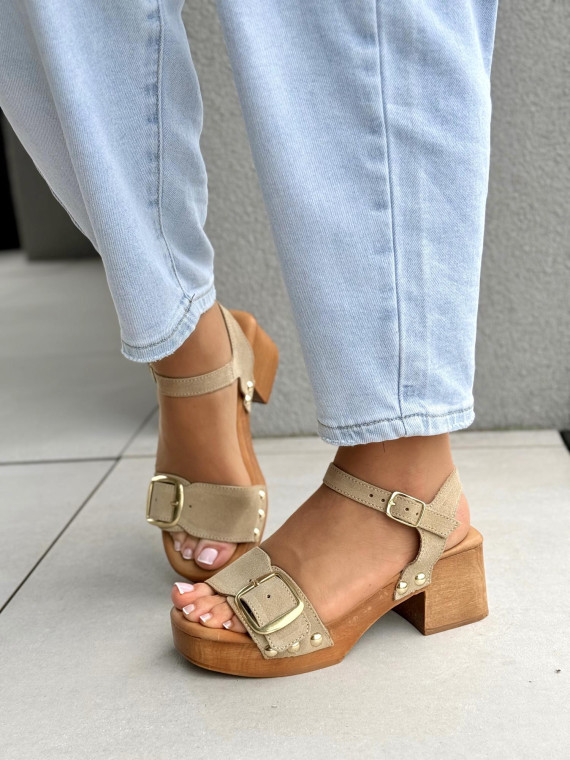 Sandałki damskie ze skóry naturalnej