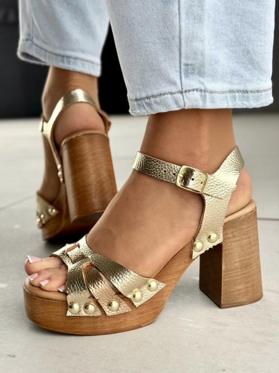 Sandałki damskie ze skóry naturalnej