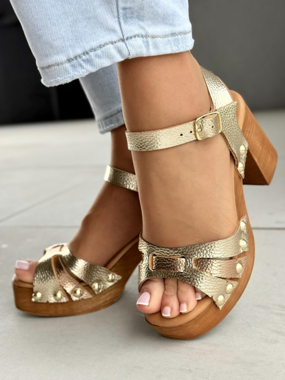 Sandałki damskie ze skóry naturalnej