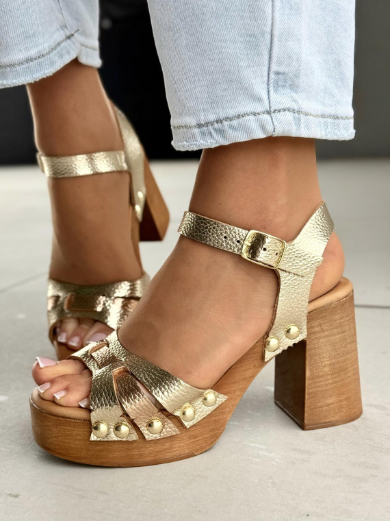 Sandałki damskie ze skóry naturalnej