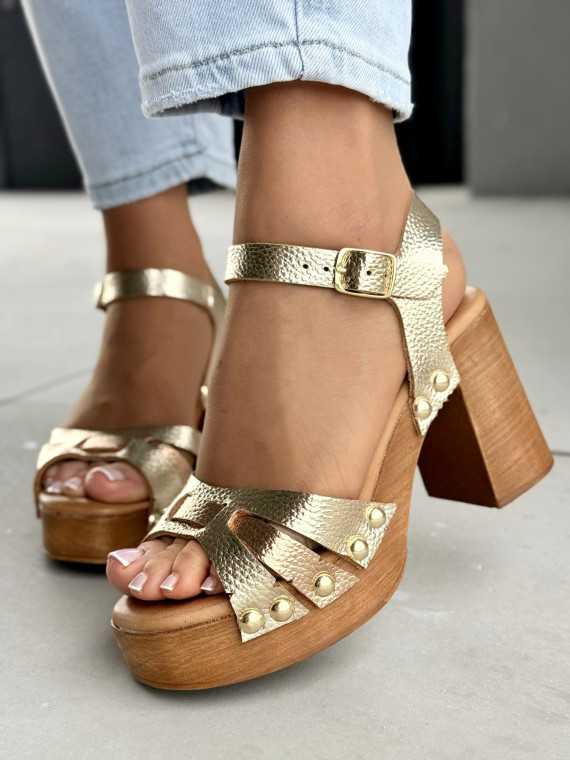 Sandałki damskie ze skóry naturalnej