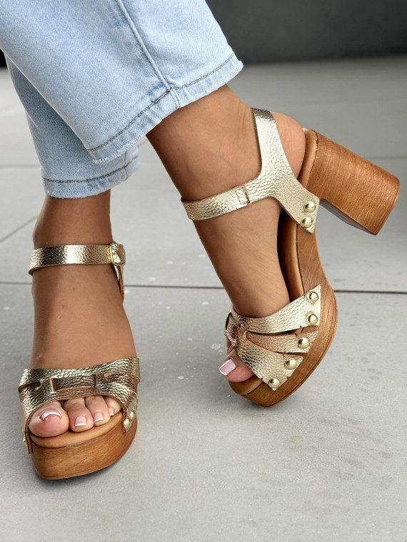 Sandałki damskie ze skóry naturalnej