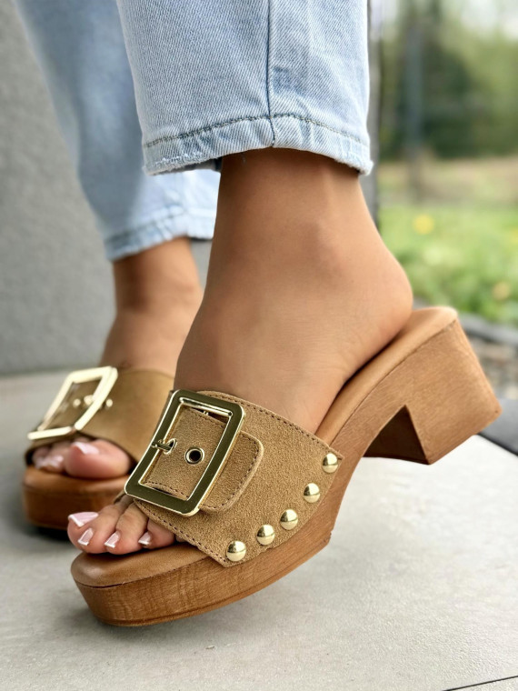 Klapki damskie ze skóry naturalnej