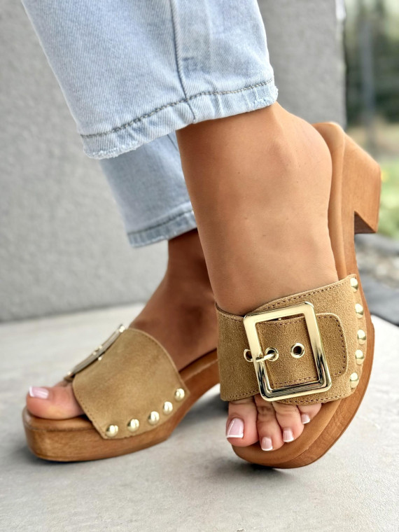 Klapki damskie ze skóry naturalnej