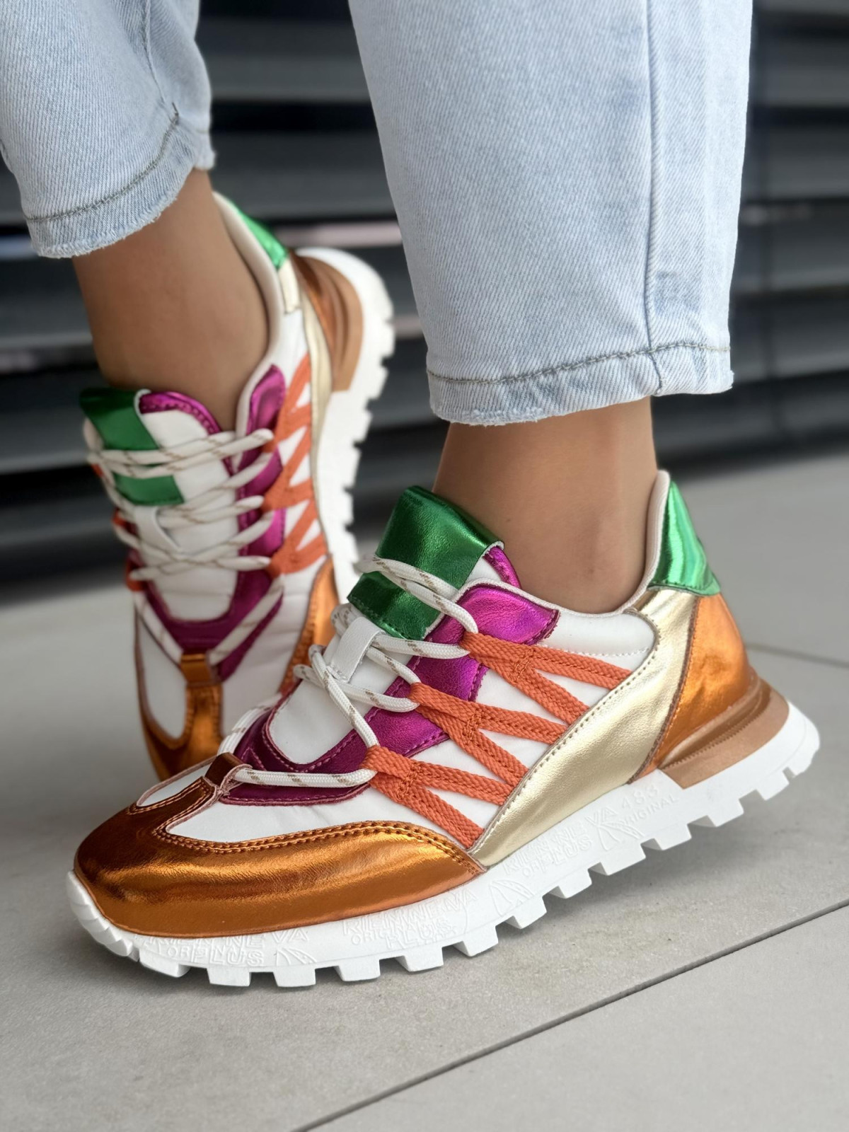 Sneakersy damskie ze skóry naturalnej