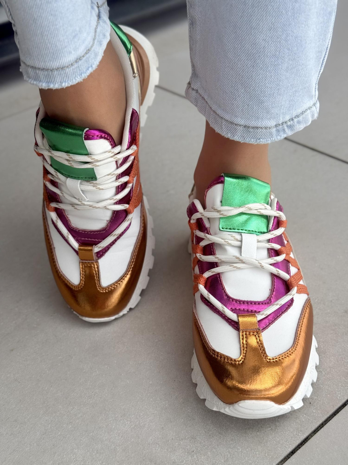 Sneakersy damskie ze skóry naturalnej