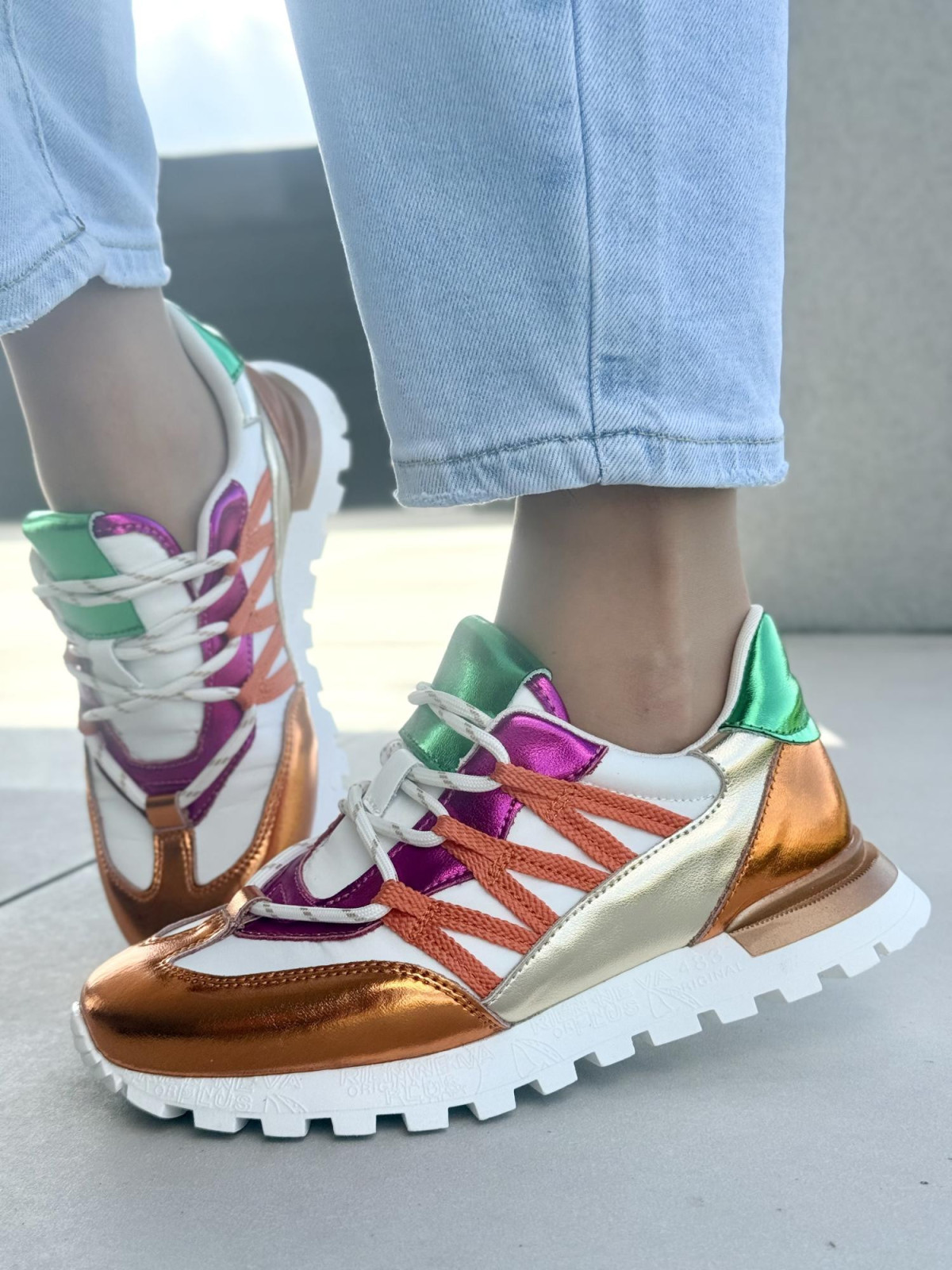 Sneakersy damskie ze skóry naturalnej