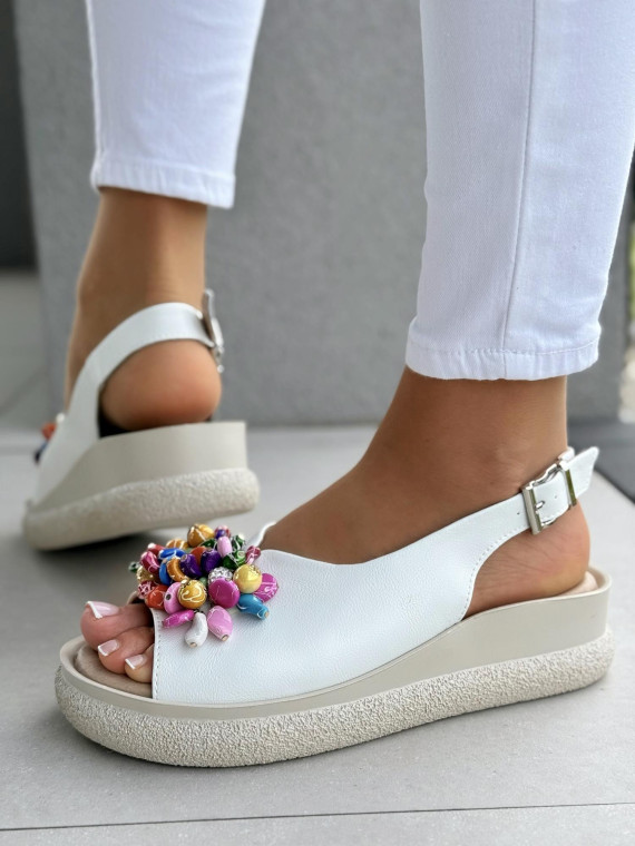 Sandałki damskie ze skóry naturalnej