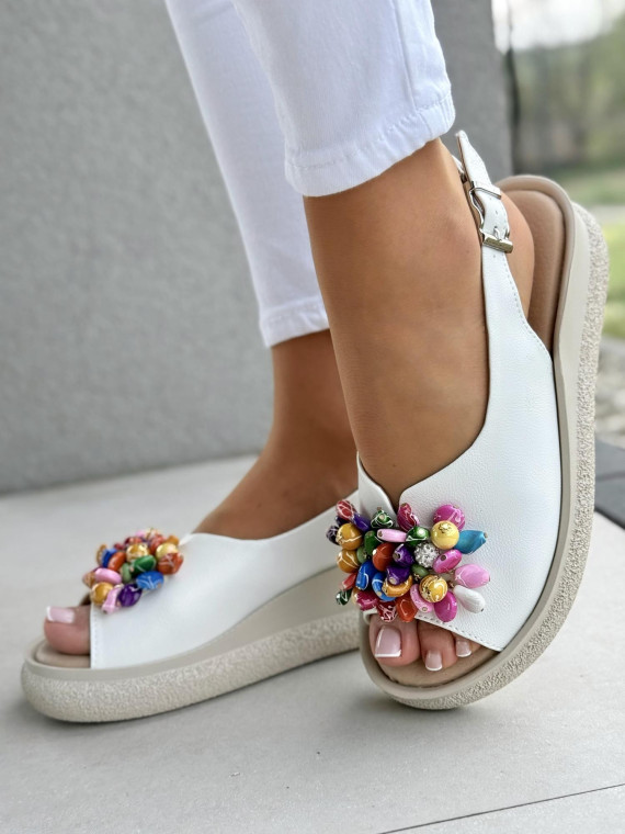 Sandałki damskie ze skóry naturalnej