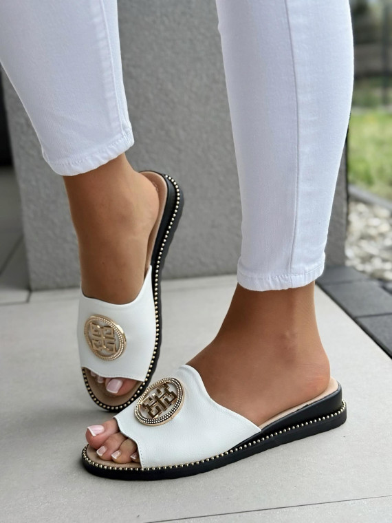 Klapki damskie ze skóry naturalnej