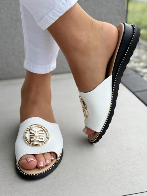 Klapki damskie ze skóry naturalnej