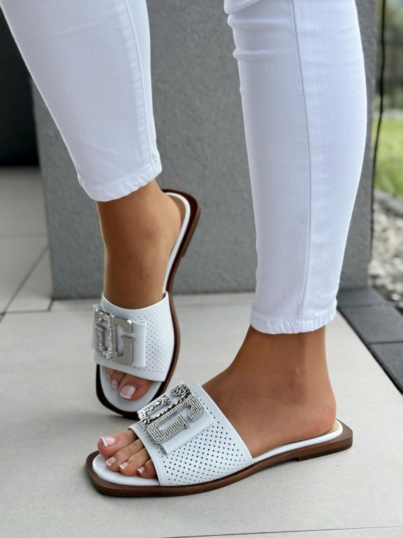 Klapki damskie ze skóry naturalnej