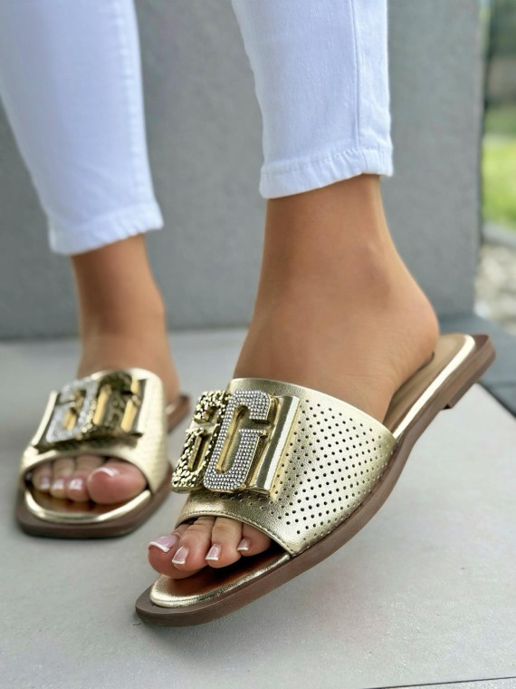 Klapki damskie ze skóry naturalnej