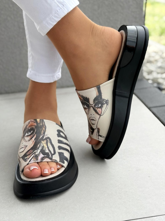 Klapki damskie ze skóry naturalnej