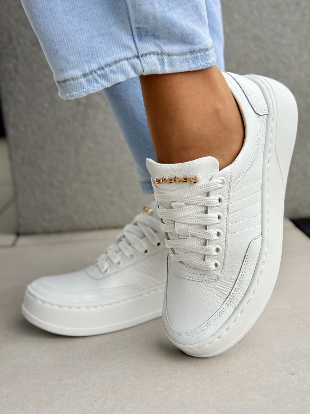 Sneakersy damskie OLEKSY ze skóry naturalnej Polskiej produkcji