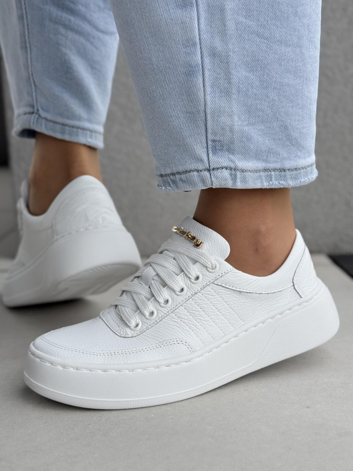 Sneakersy damskie OLEKSY ze skóry naturalnej Polskiej produkcji