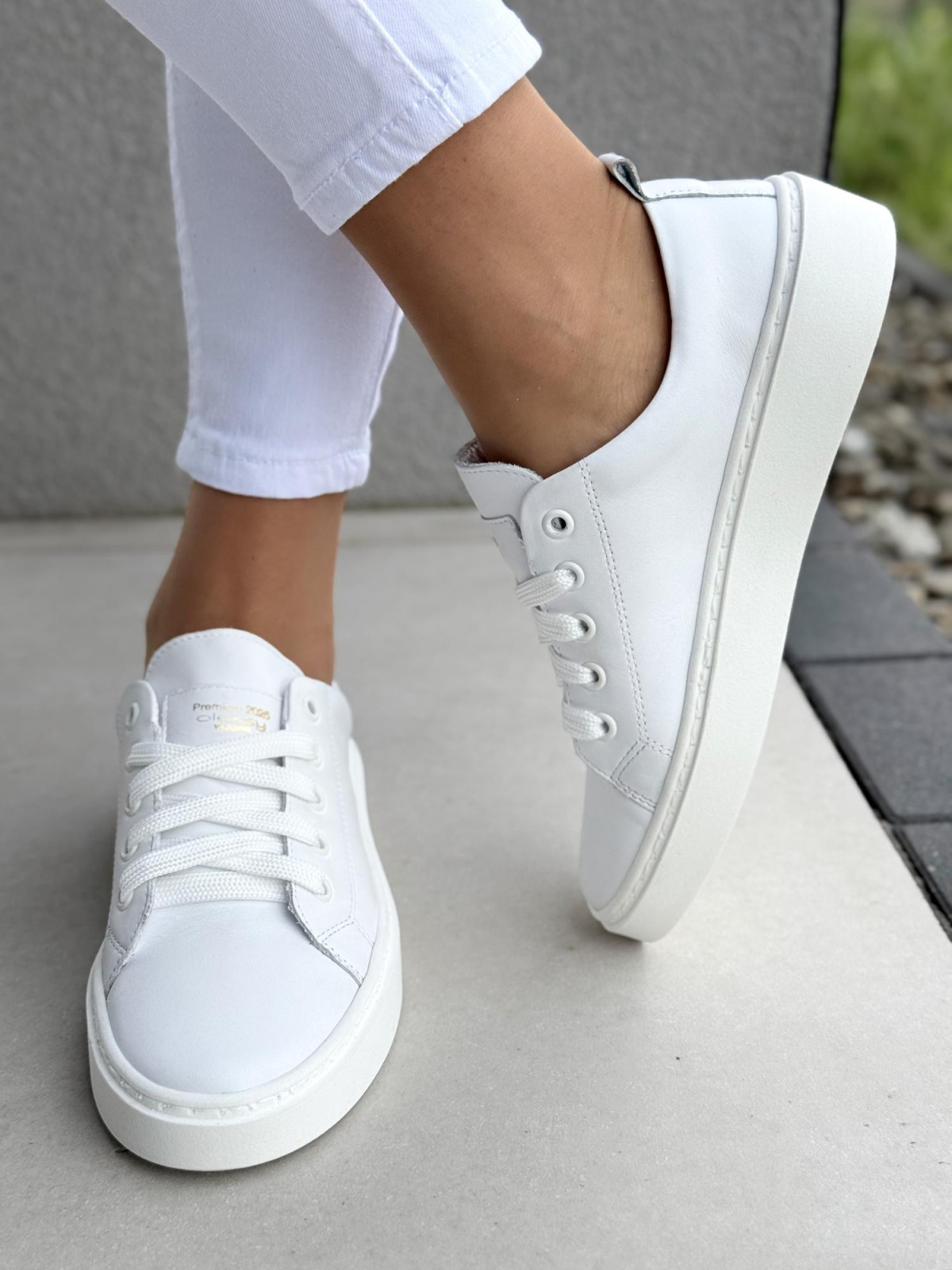 Sneakersy damskie OLEKSY ze skóry naturalnej Polskiej produkcji