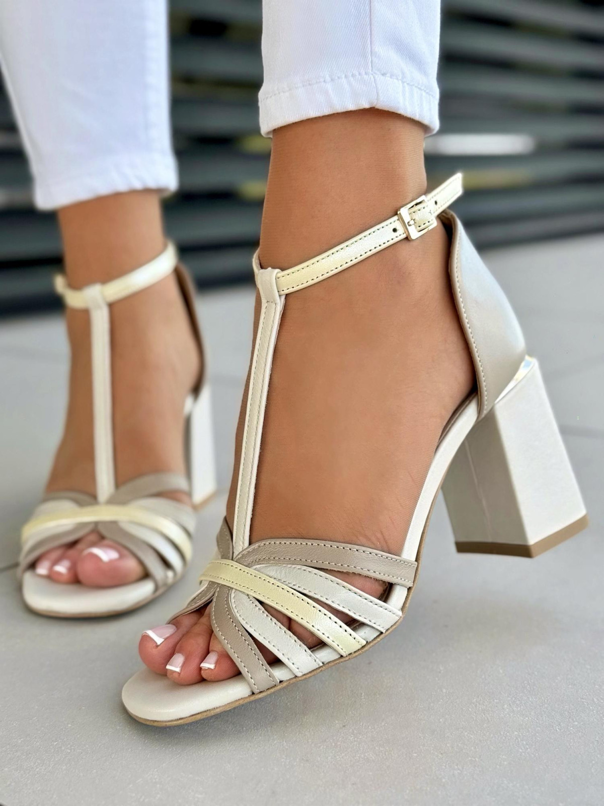 Sandałki damskie OLEKSY ze skóry naturalnej Polskiej produkcji