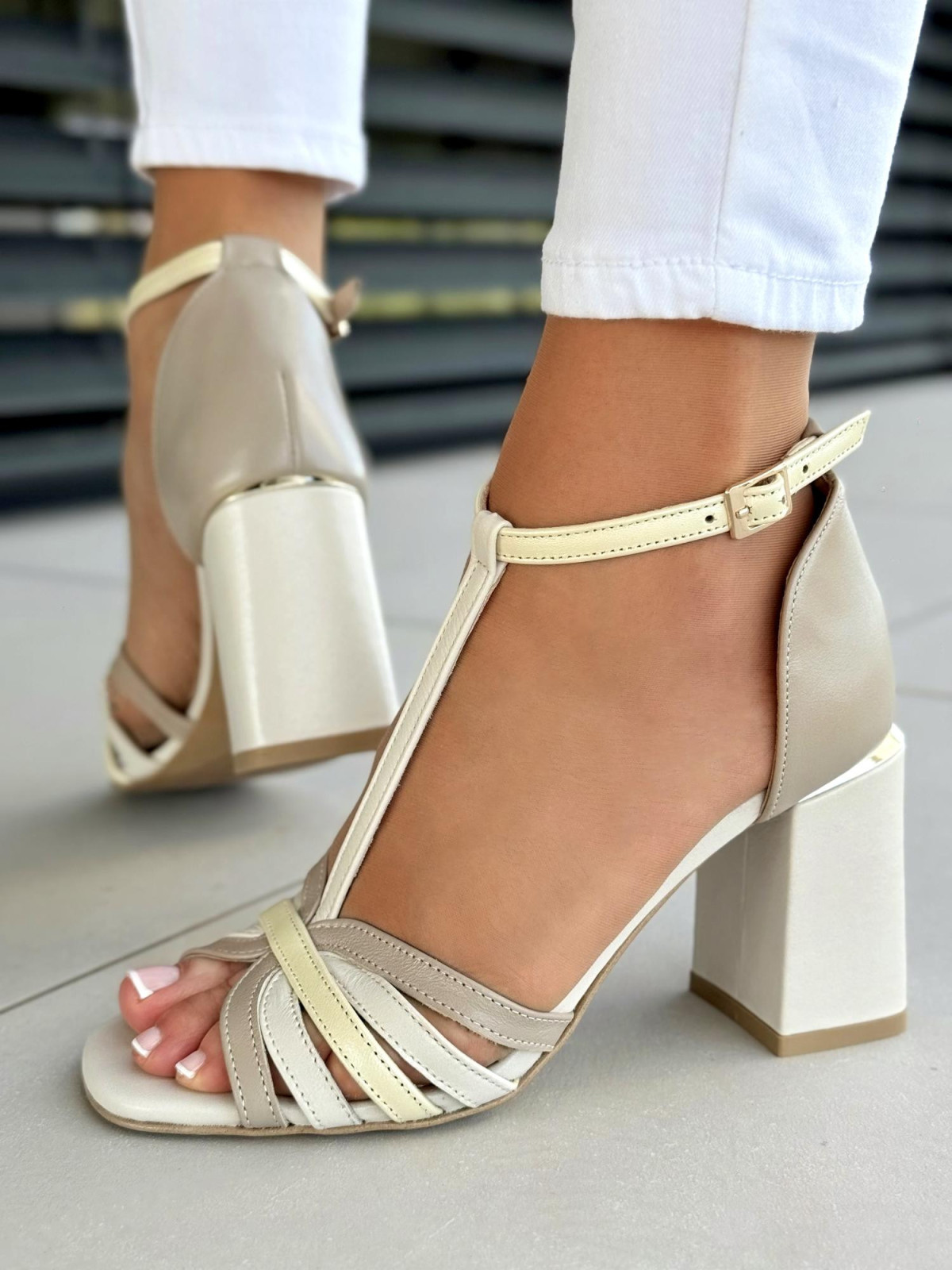 Sandałki damskie OLEKSY ze skóry naturalnej Polskiej produkcji