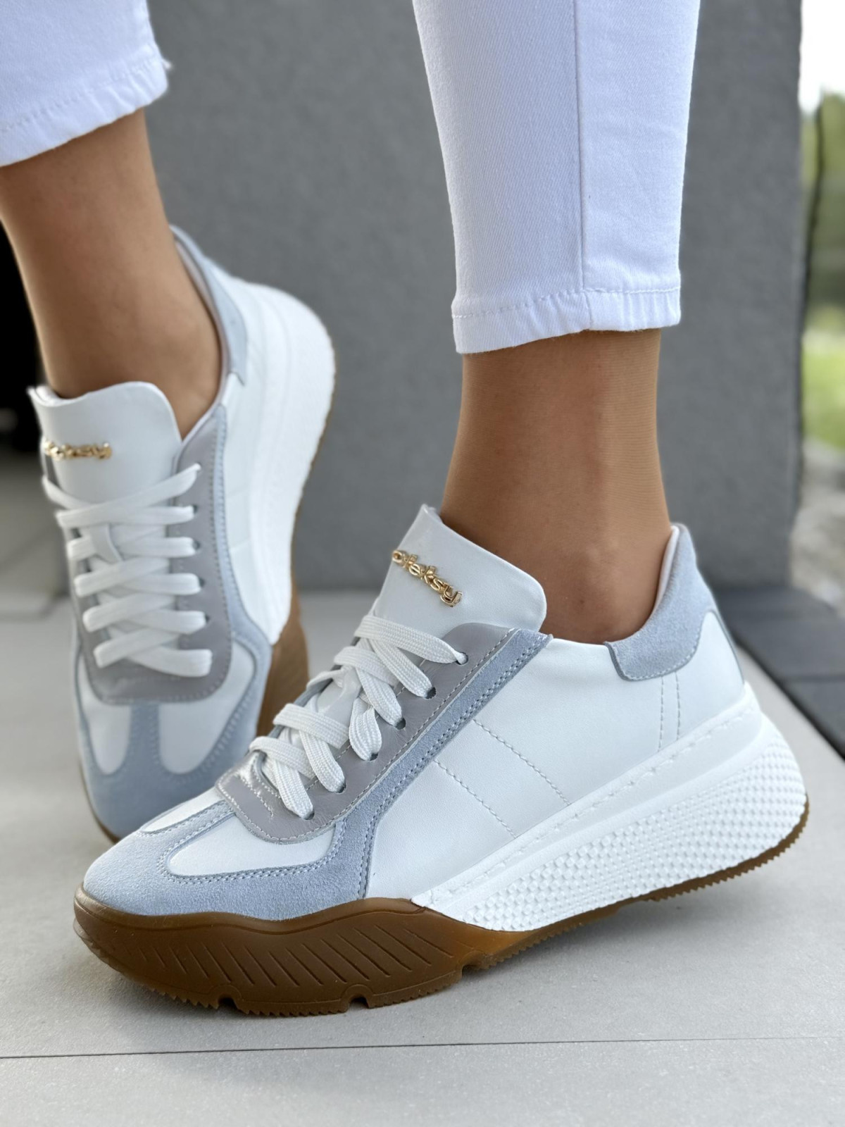 Sneakersy damskie OLEKSY ze skóry naturalnej Polskiej produkcji