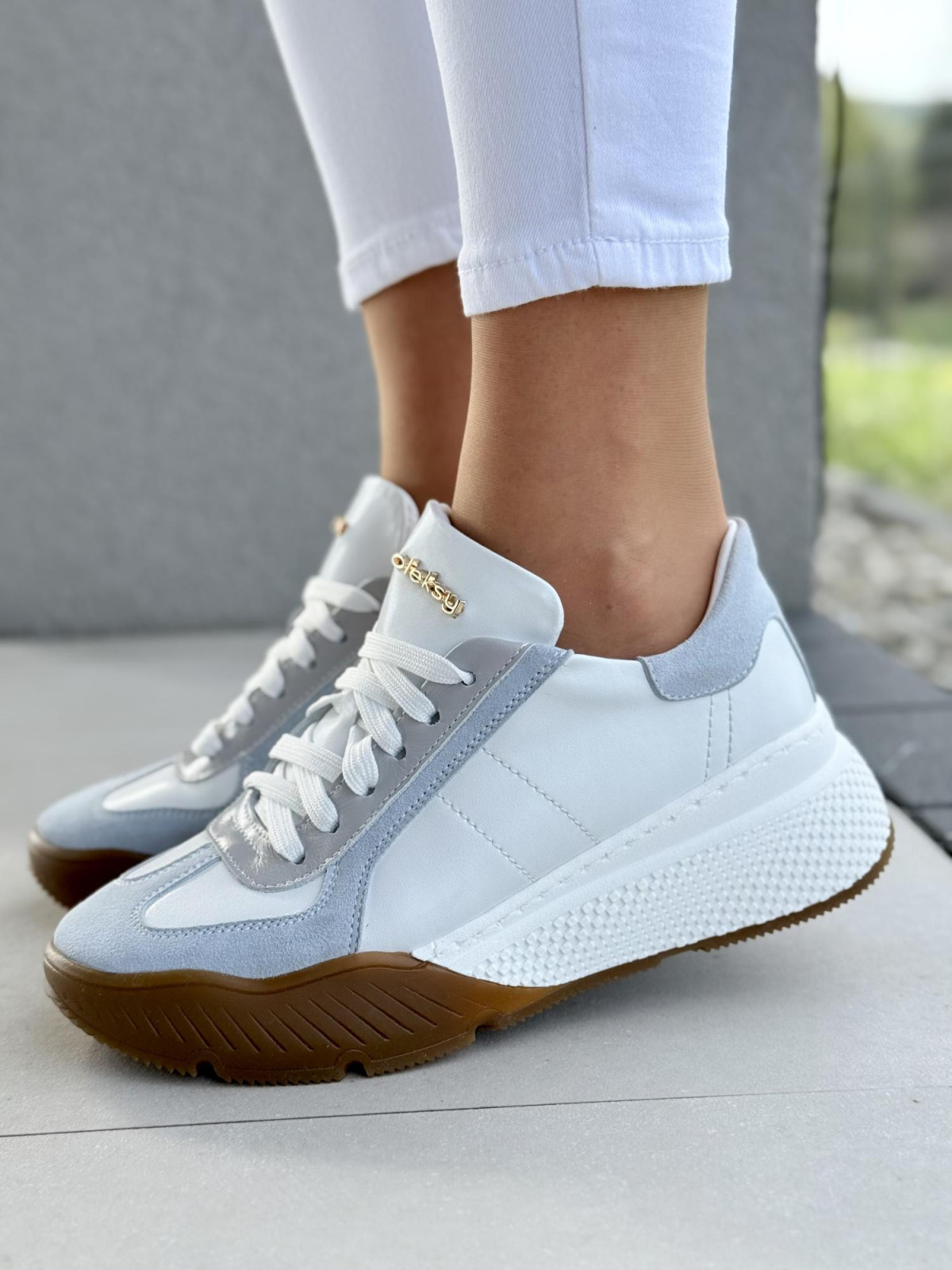 Sneakersy damskie OLEKSY ze skóry naturalnej Polskiej produkcji