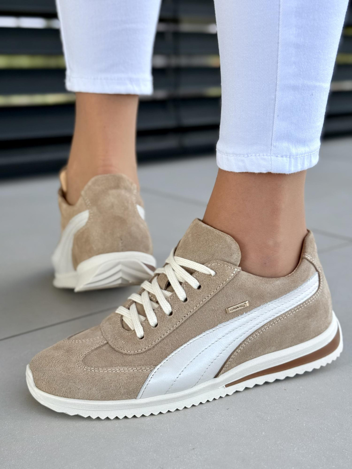 Sneakersy damskie OLEKSY ze skóry naturalnej Polskiej produkcji