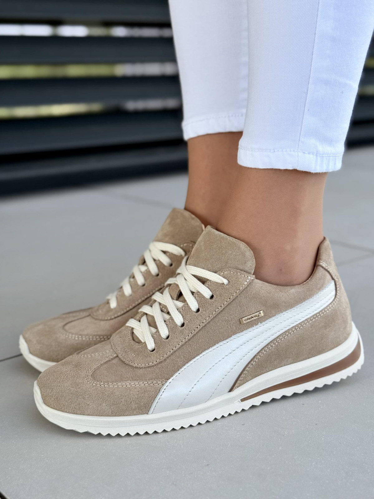 Sneakersy damskie OLEKSY ze skóry naturalnej Polskiej produkcji